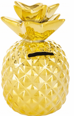 SKARBONKA OTWIERANA ANANAS ZŁOTY FIGURKA OZDOBY DO POKOJU PREZENT